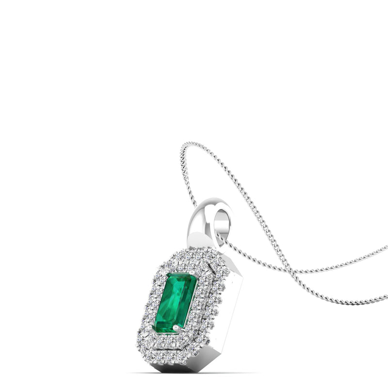 14K White Gold - Emerald