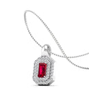 14K White Gold - Ruby