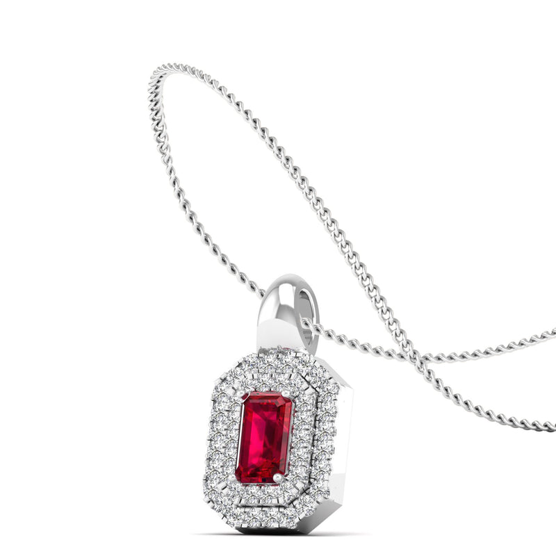 14K White Gold - Ruby