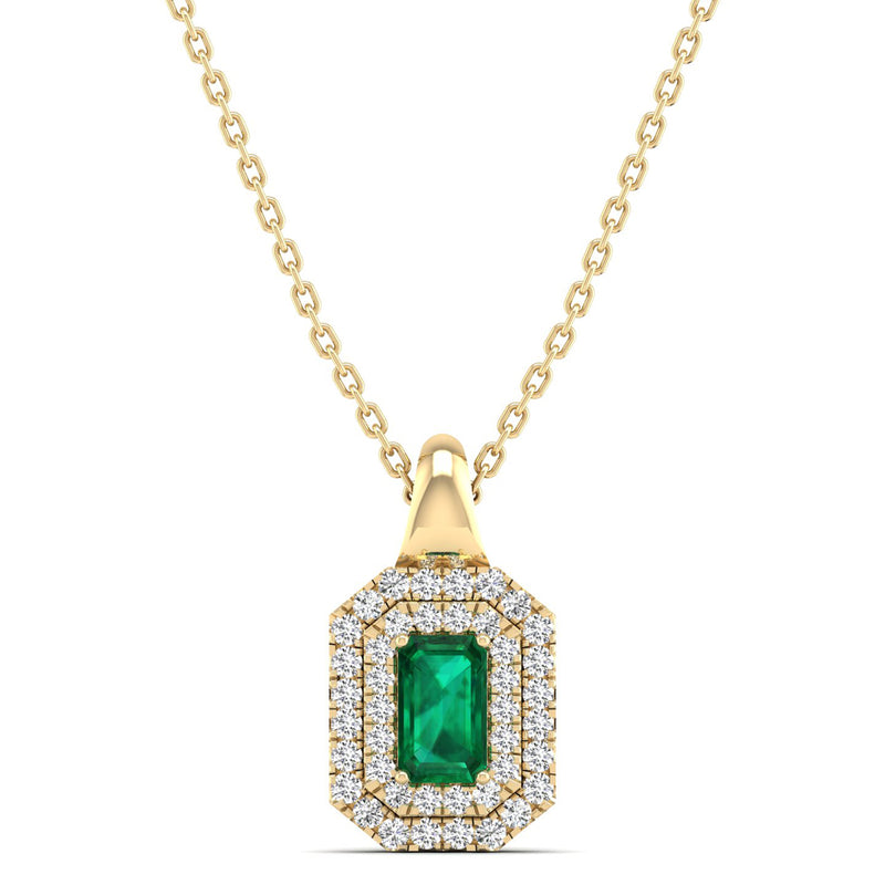 14K Yellow Gold - Emerald
