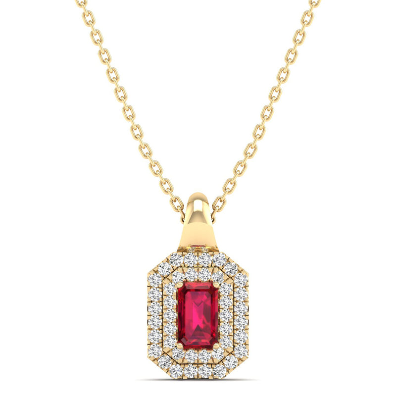 14K Yellow Gold - Ruby