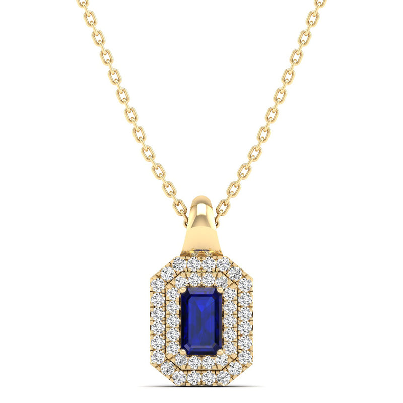 14K Yellow Gold - Sapphire