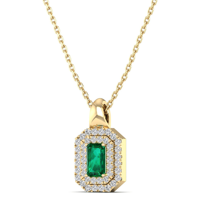 14K Yellow Gold - Emerald