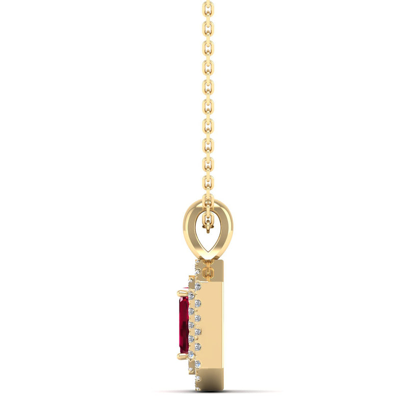 14K Yellow Gold - Ruby