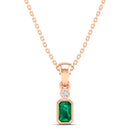 14K Rose Gold - Emerald