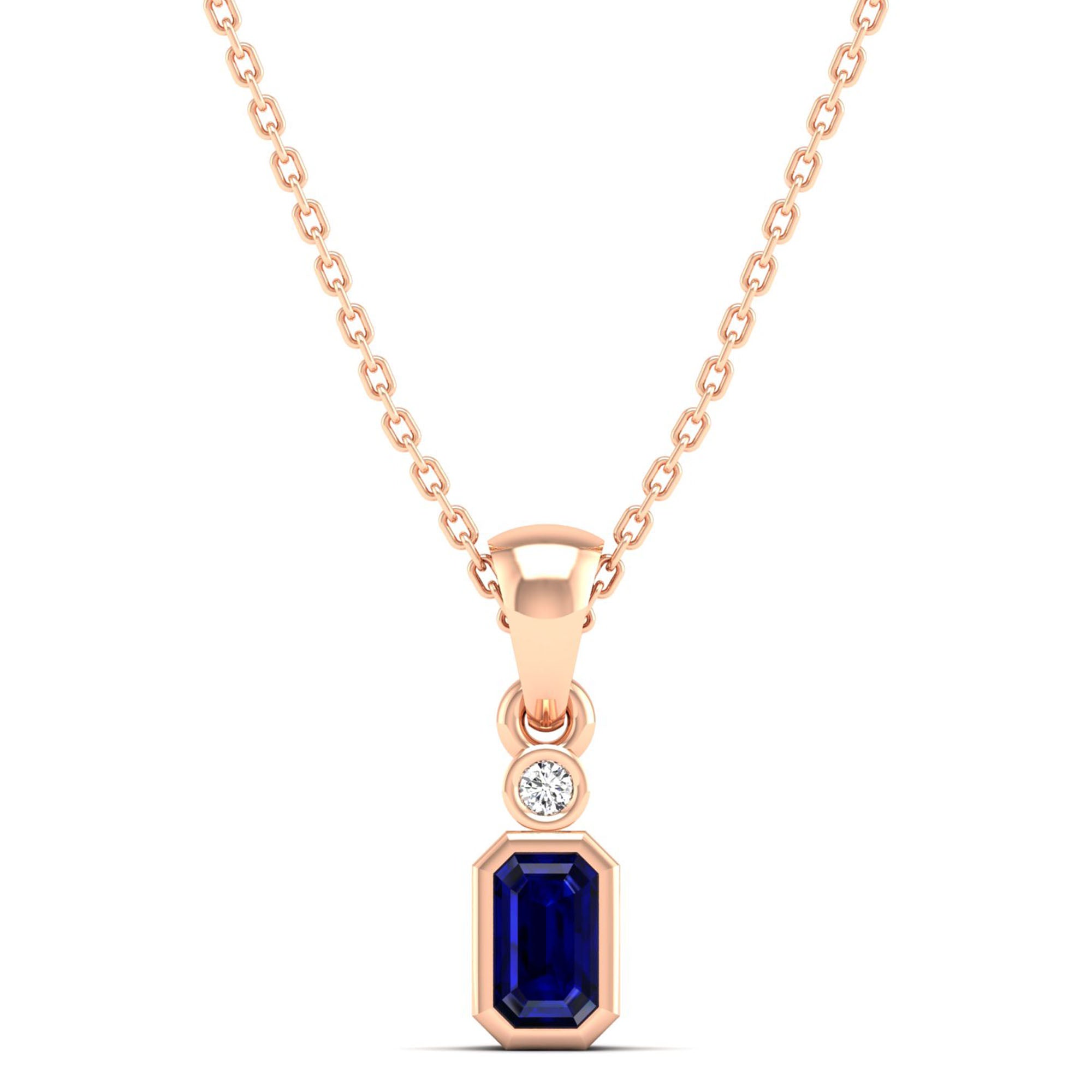 14K Rose Gold - Sapphire