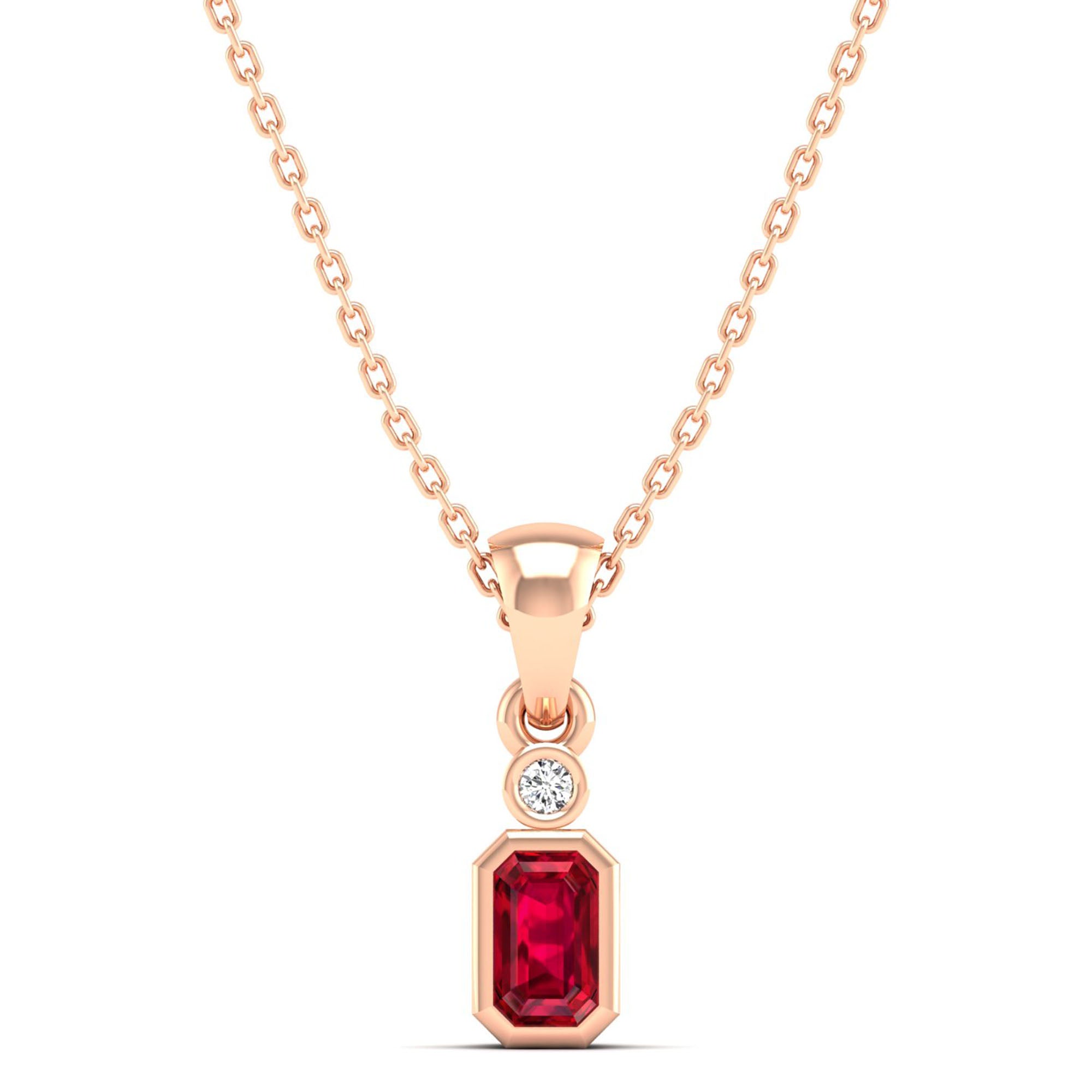 14K Rose Gold - Ruby