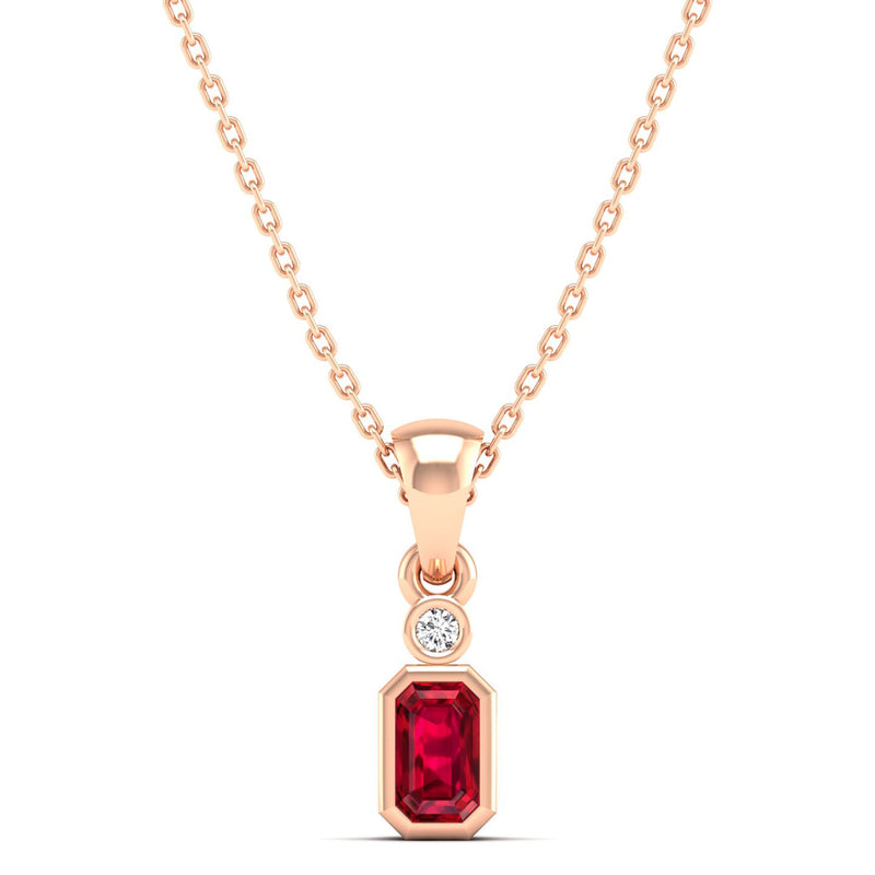 14K Rose Gold - Ruby