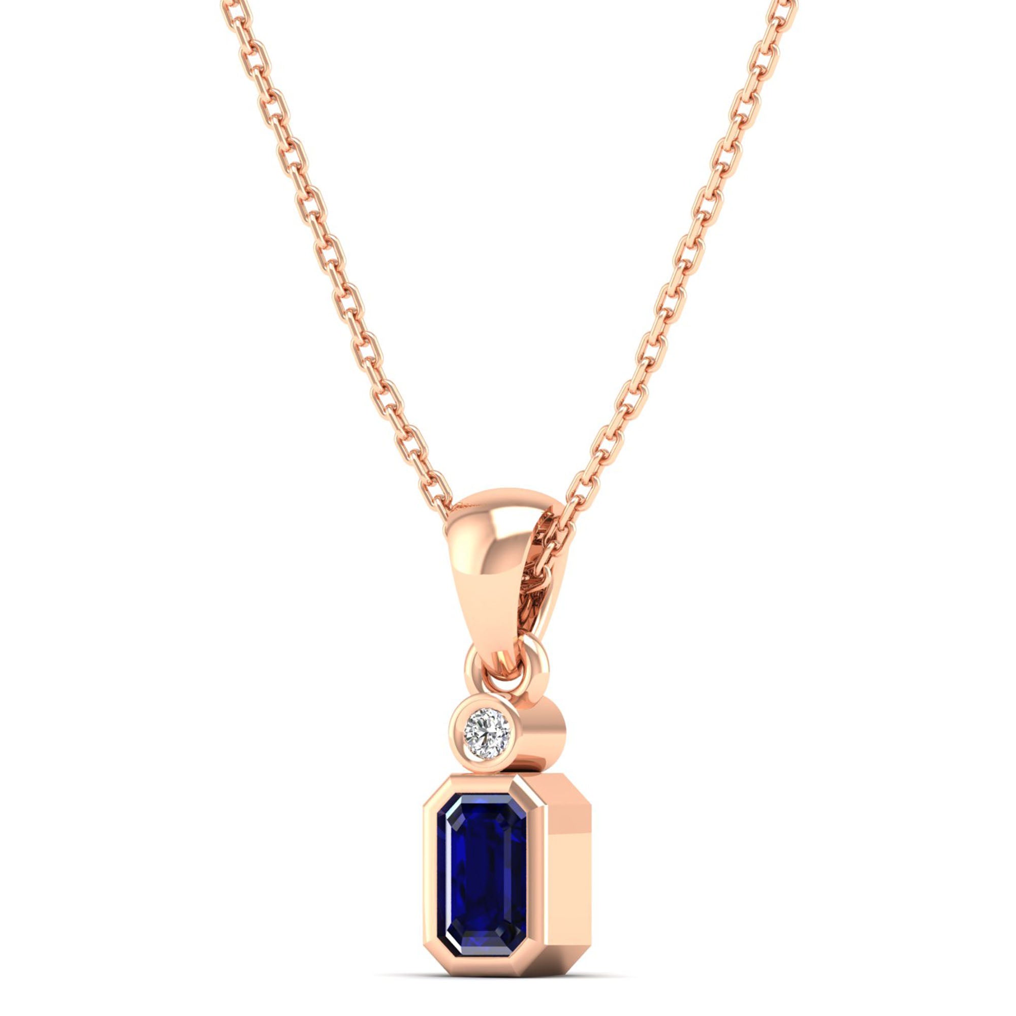14K Rose Gold - Sapphire