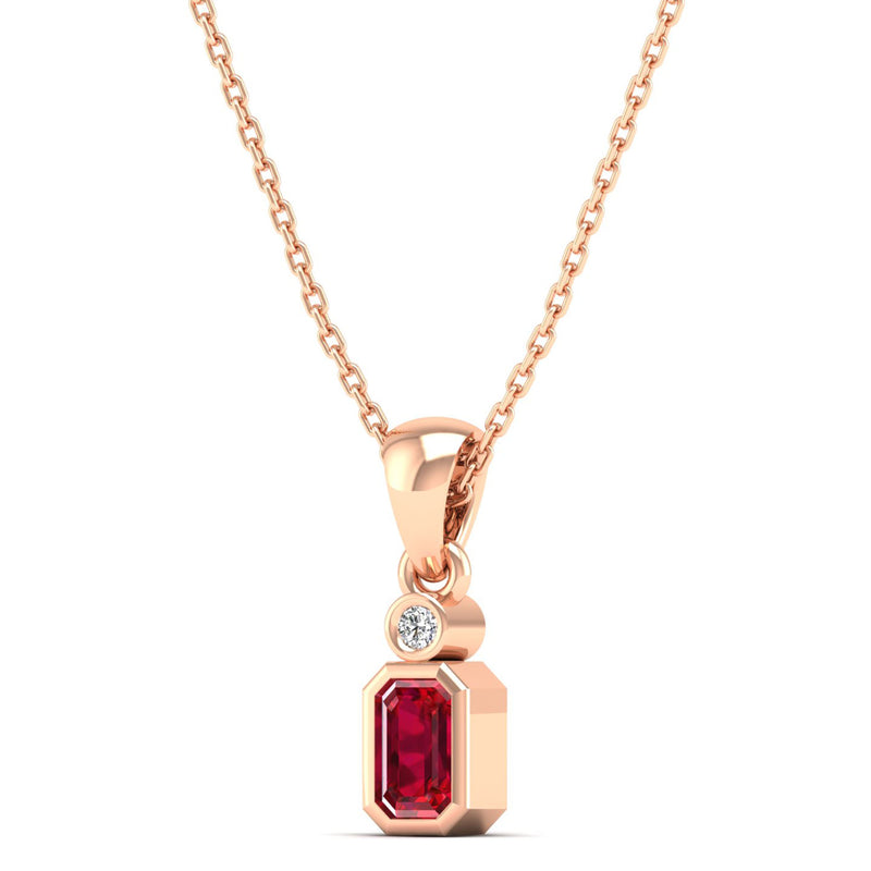14K Rose Gold - Ruby