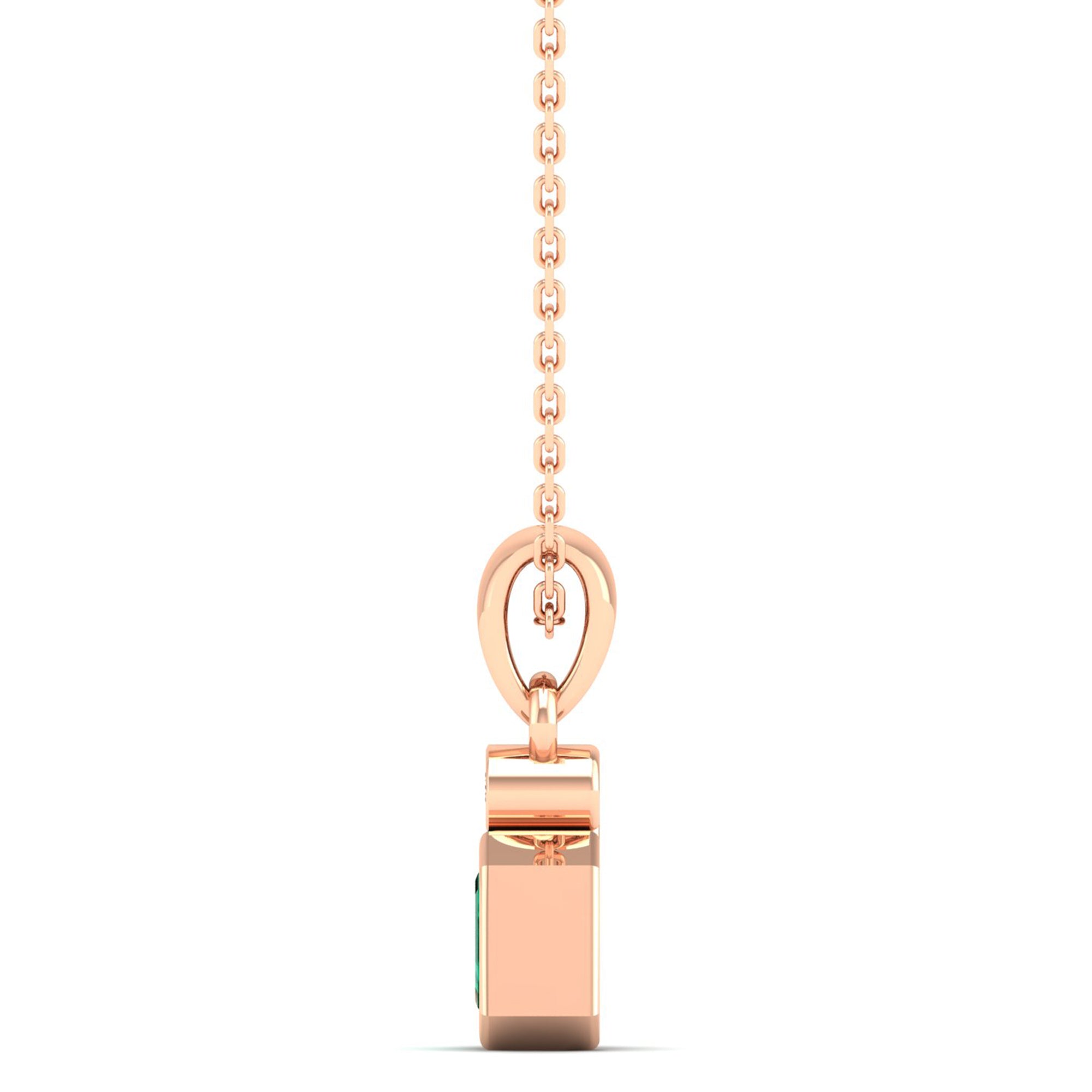 14K Rose Gold - Emerald