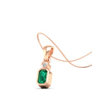 14K Rose Gold - Emerald