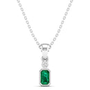 14K White Gold - Emerald