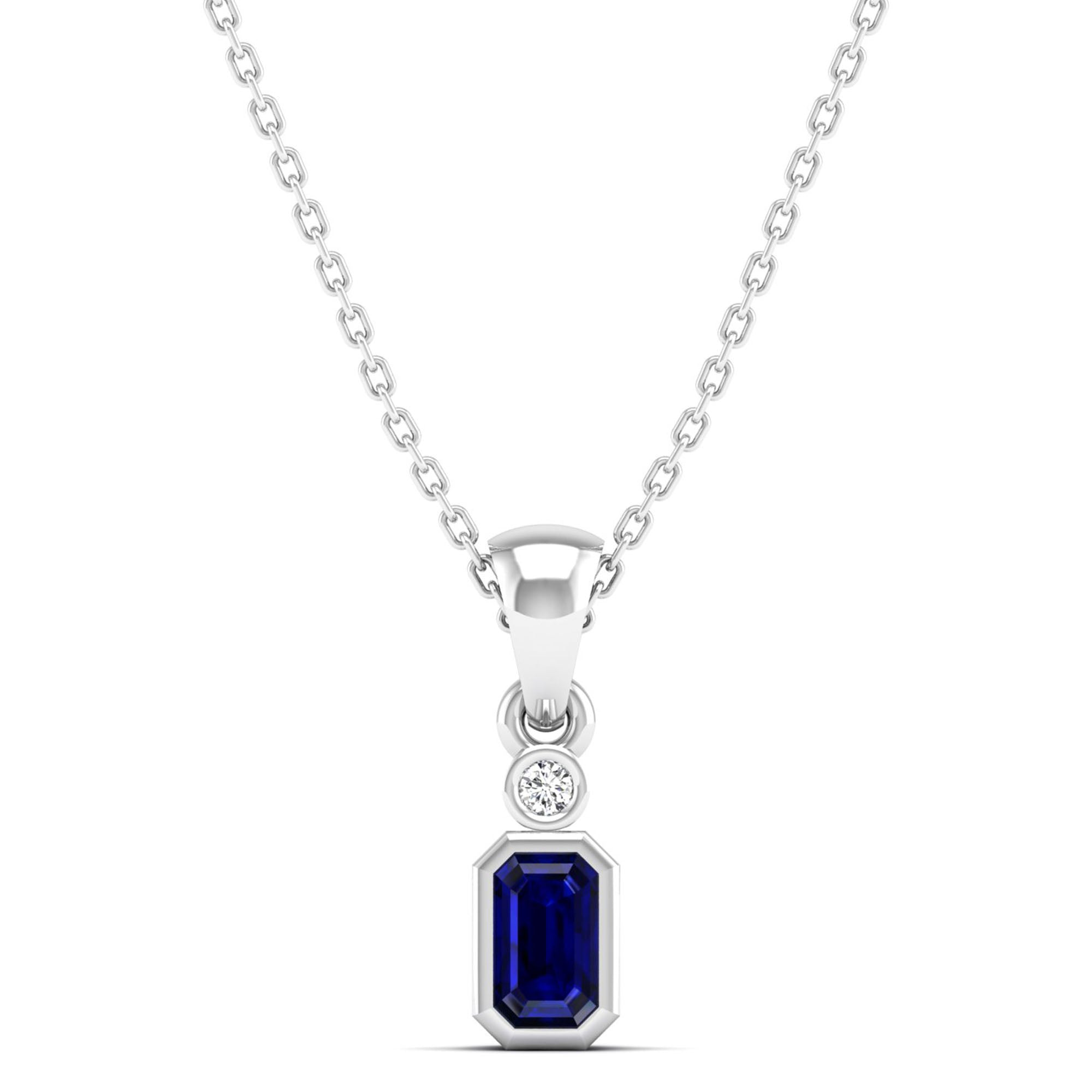 14K White Gold - Sapphire