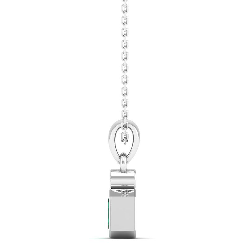 14K White Gold - Emerald