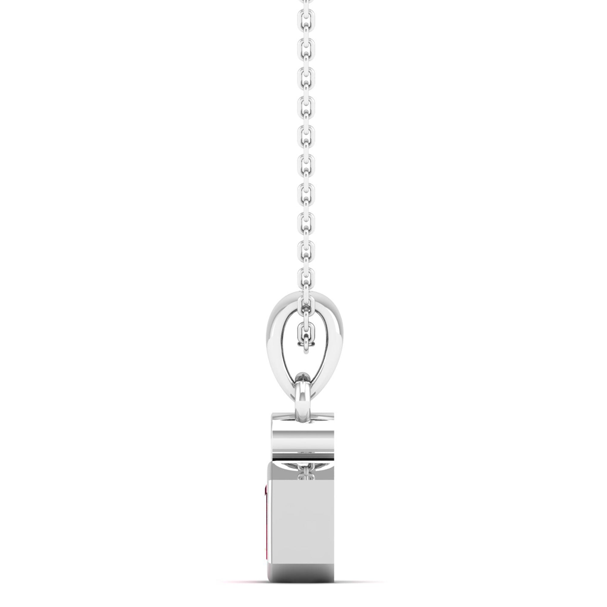 14K White Gold - Ruby