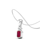14K White Gold - Ruby