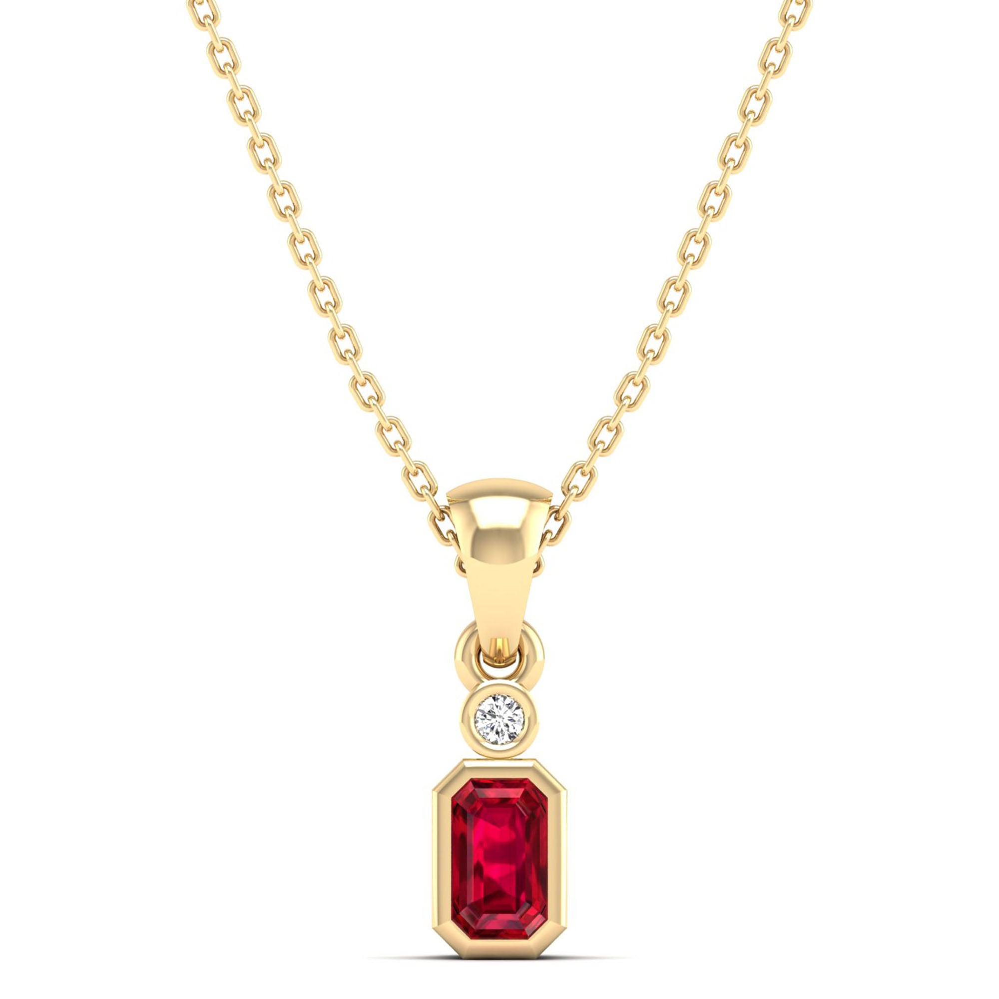 14K Yellow Gold - Ruby