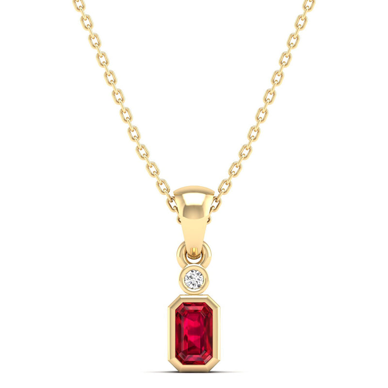 14K Yellow Gold - Ruby