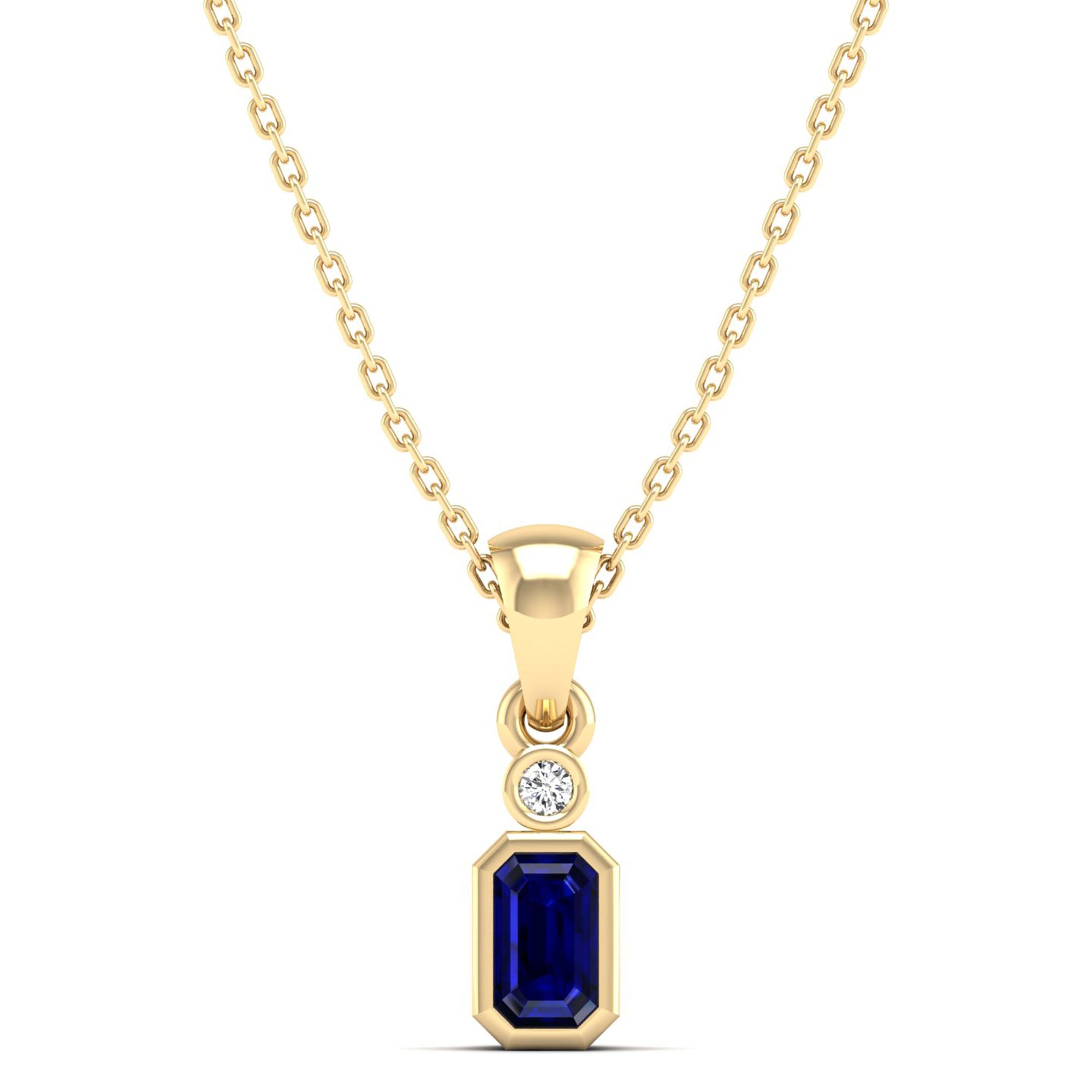 14K Yellow Gold - Sapphire