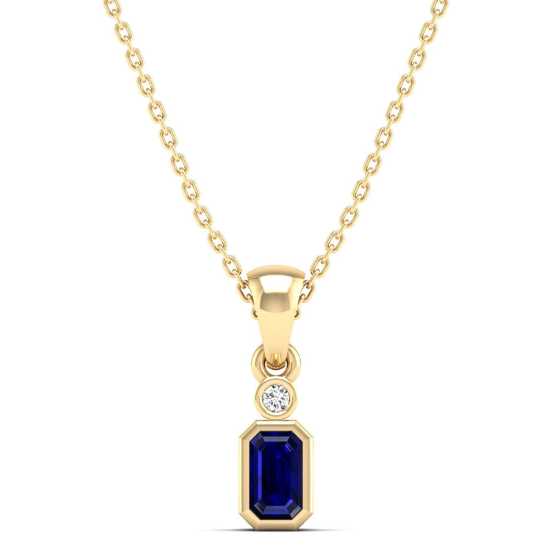 14K Yellow Gold - Sapphire