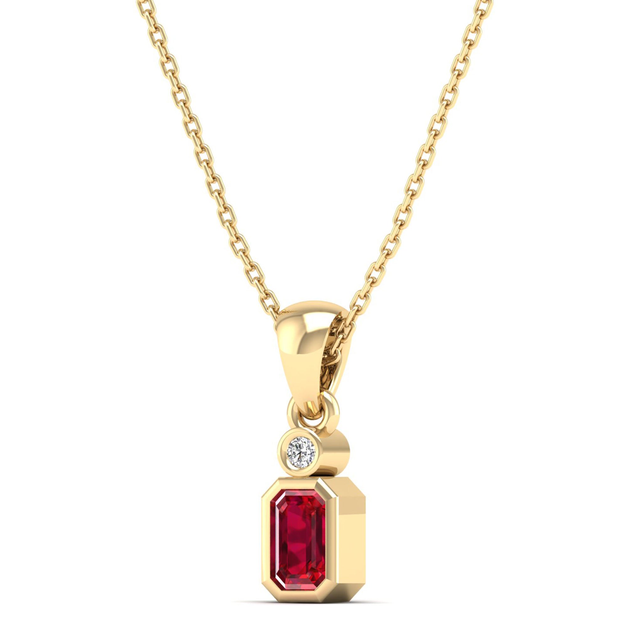 14K Yellow Gold - Ruby