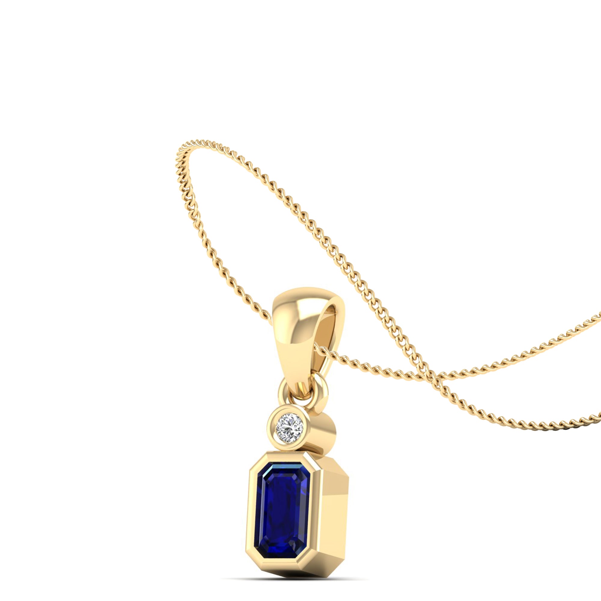 14K Yellow Gold - Sapphire
