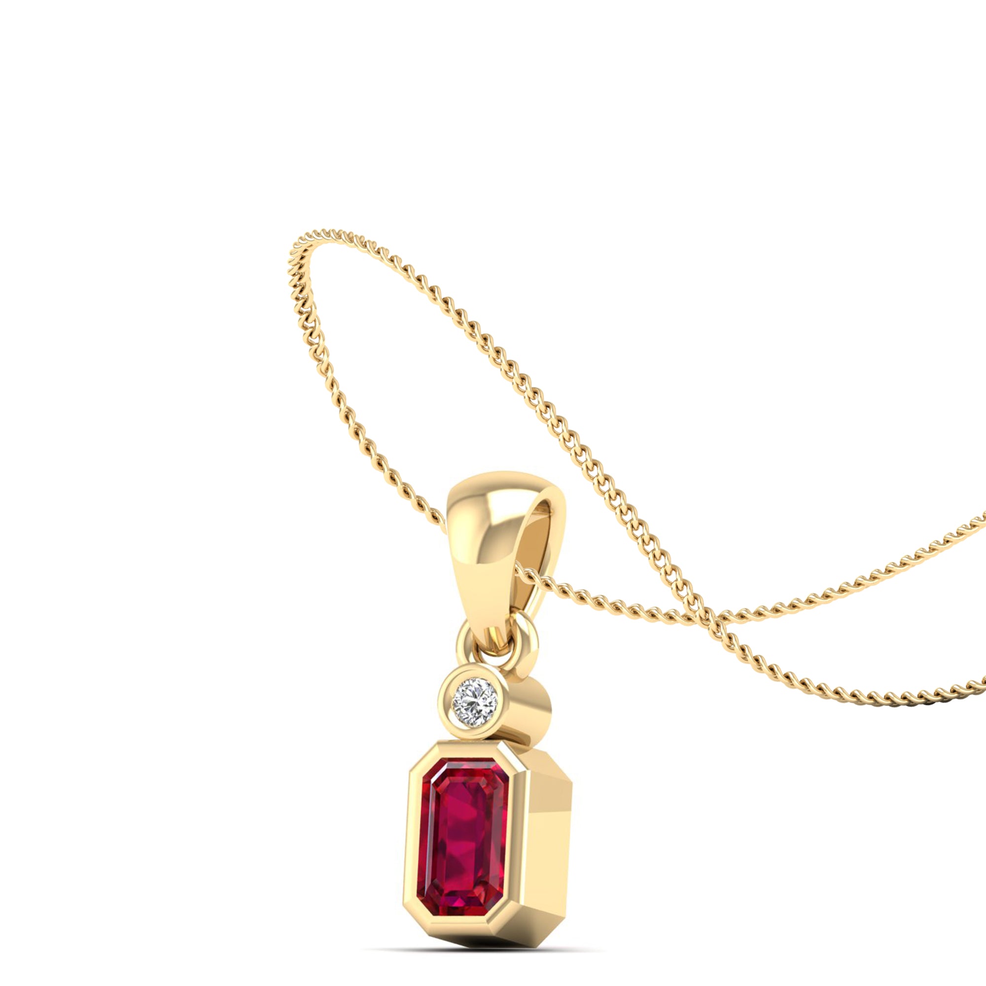 14K Yellow Gold - Ruby