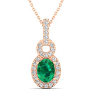 14K Rose Gold - Emerald