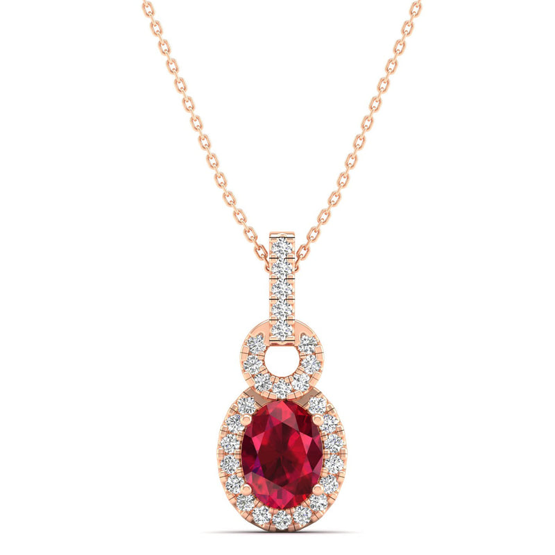 14K Rose Gold - Ruby