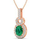 14K Rose Gold - Emerald