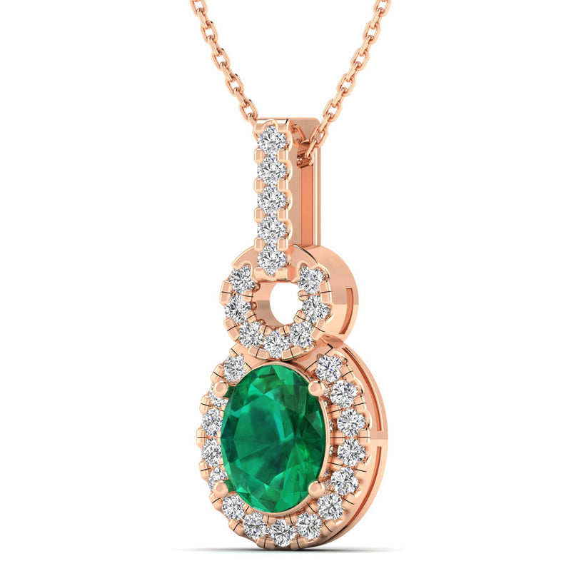 14K Rose Gold - Emerald