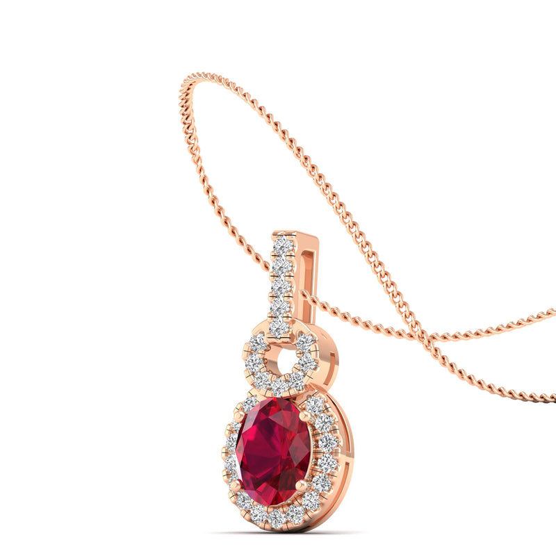 14K Rose Gold - Ruby