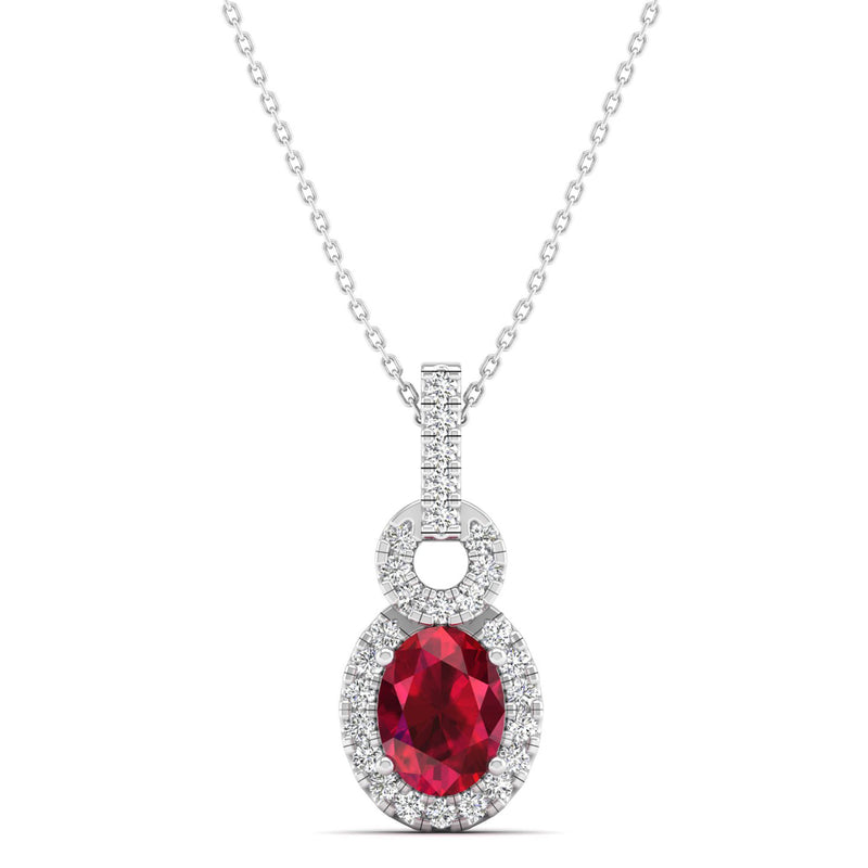 14K White Gold - Ruby