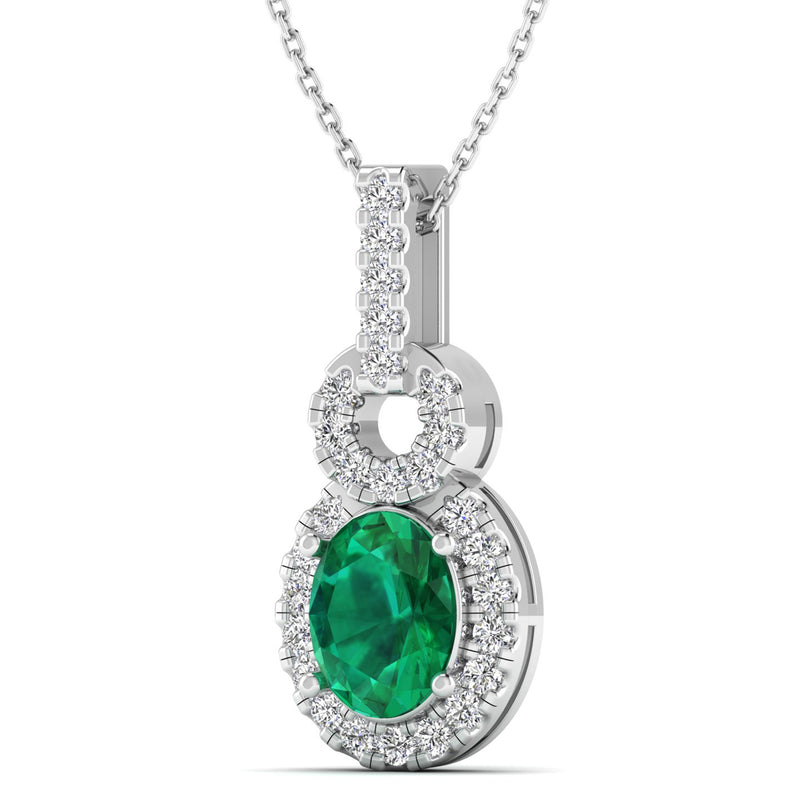 14K White Gold - Emerald