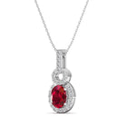 14K White Gold - Ruby
