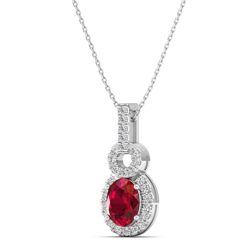 14K White Gold - Ruby