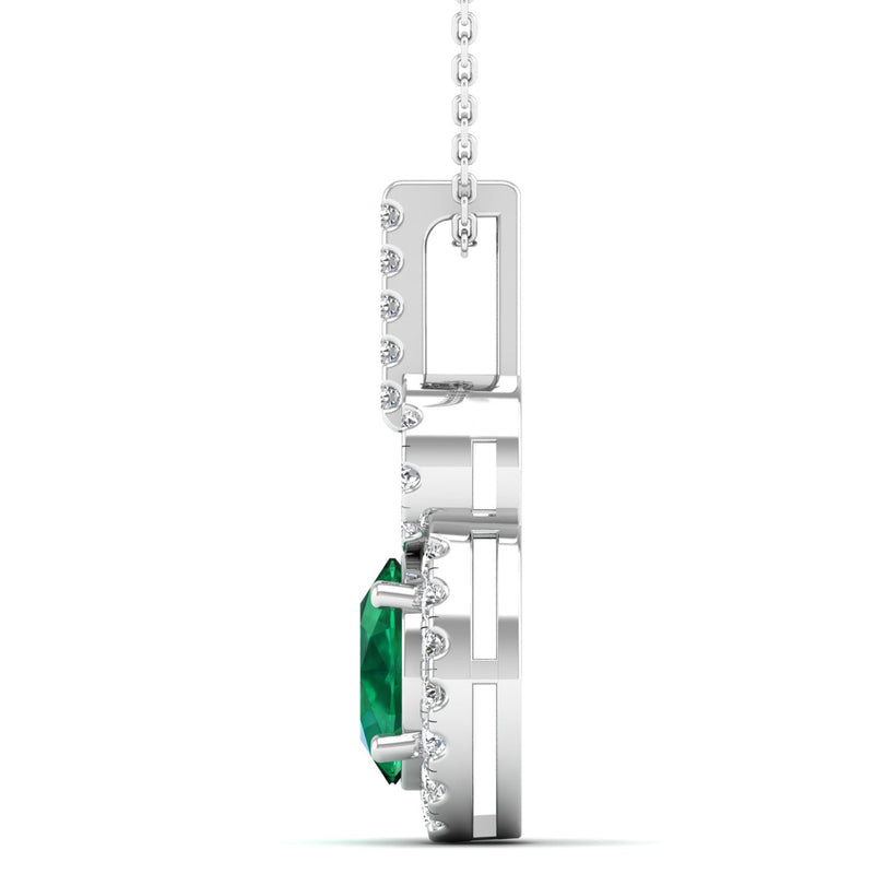 14K White Gold - Emerald