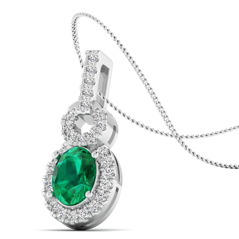 14K White Gold - Emerald