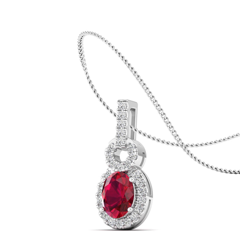 14K White Gold - Ruby