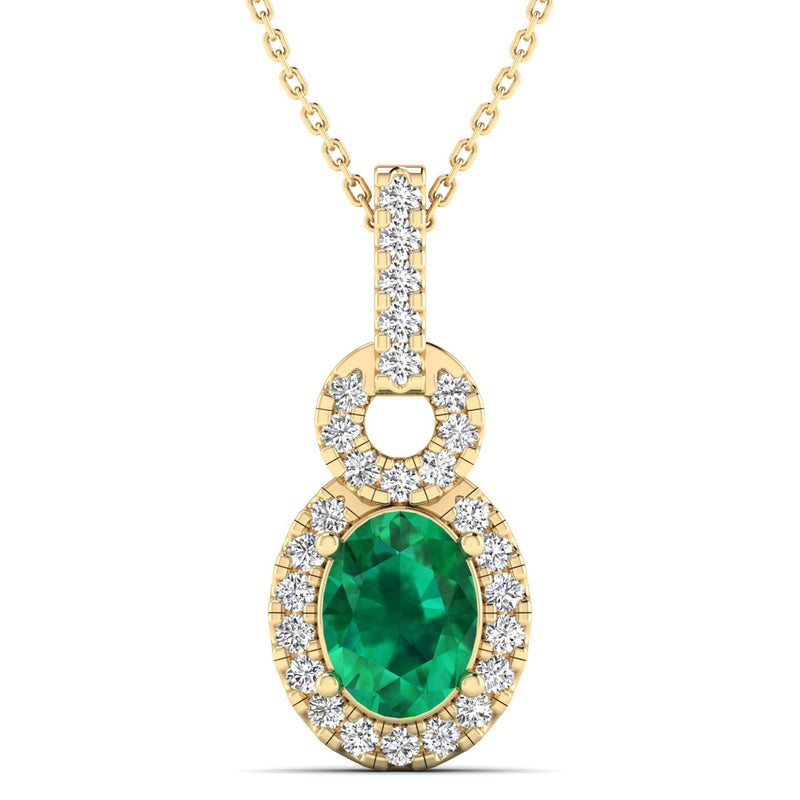 14K Yellow Gold - Emerald