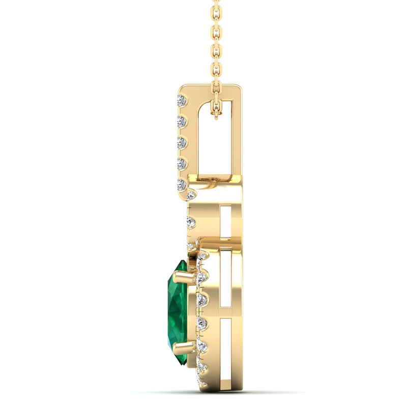 14K Yellow Gold - Emerald