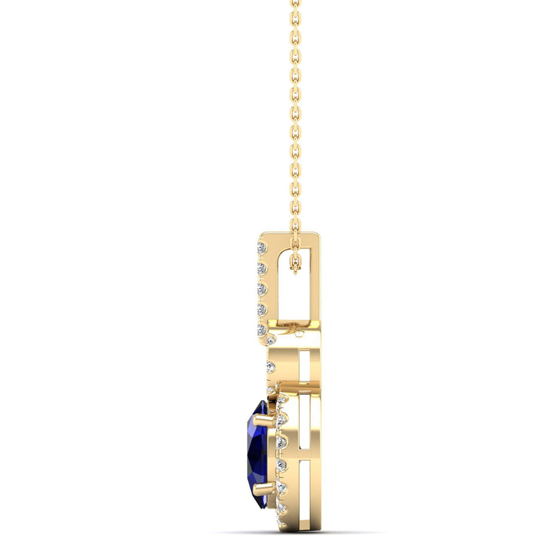 14K Yellow Gold - Sapphire