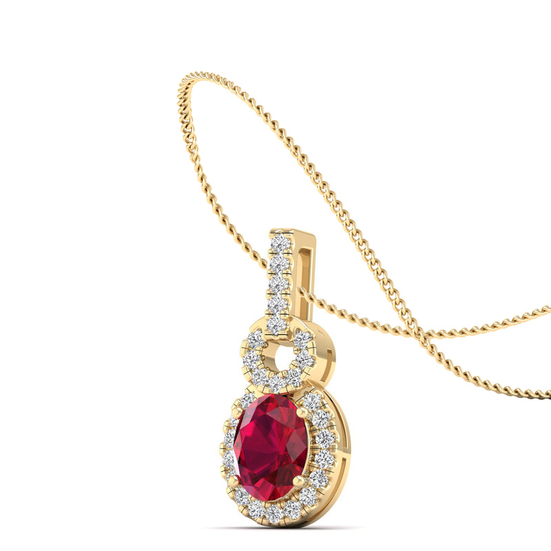 14K Yellow Gold - Ruby