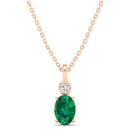 14K Rose Gold - Emerald