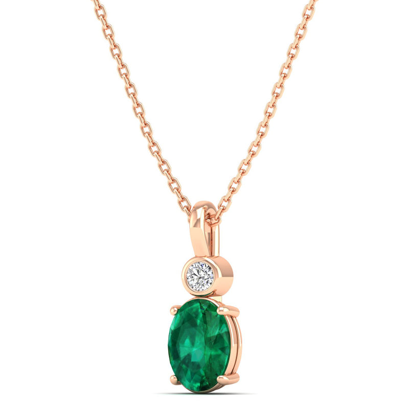 14K Rose Gold - Emerald