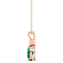 14K Rose Gold - Emerald