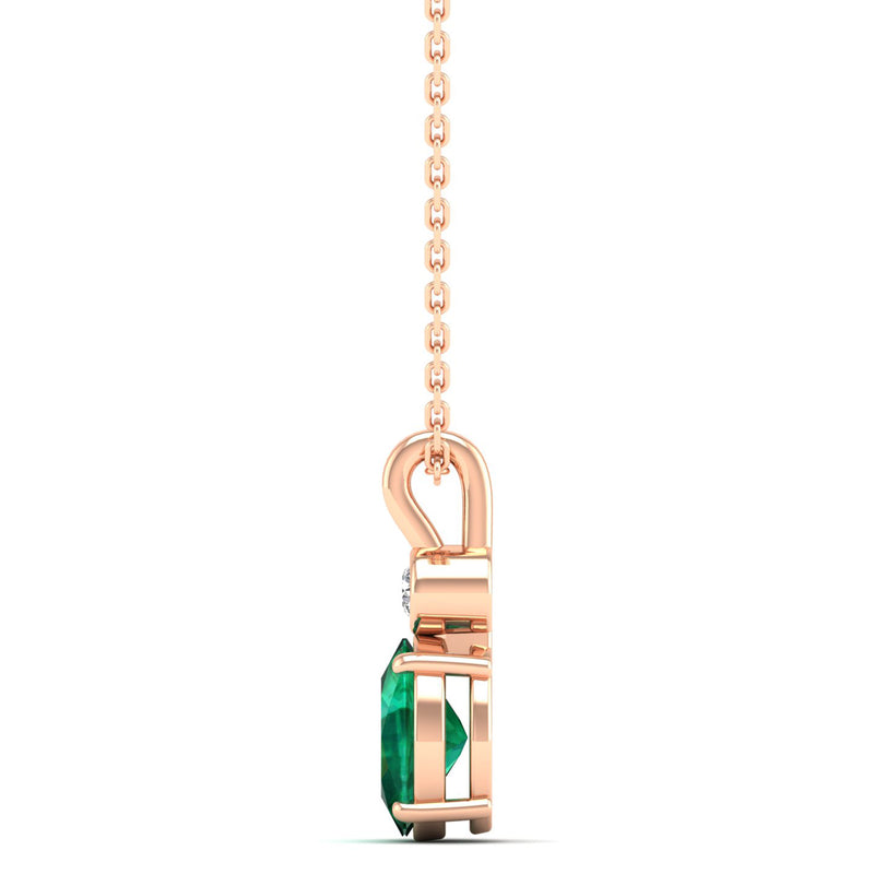 14K Rose Gold - Emerald
