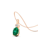 14K Rose Gold - Emerald