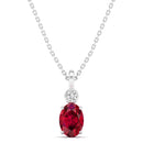 14K White Gold - Ruby
